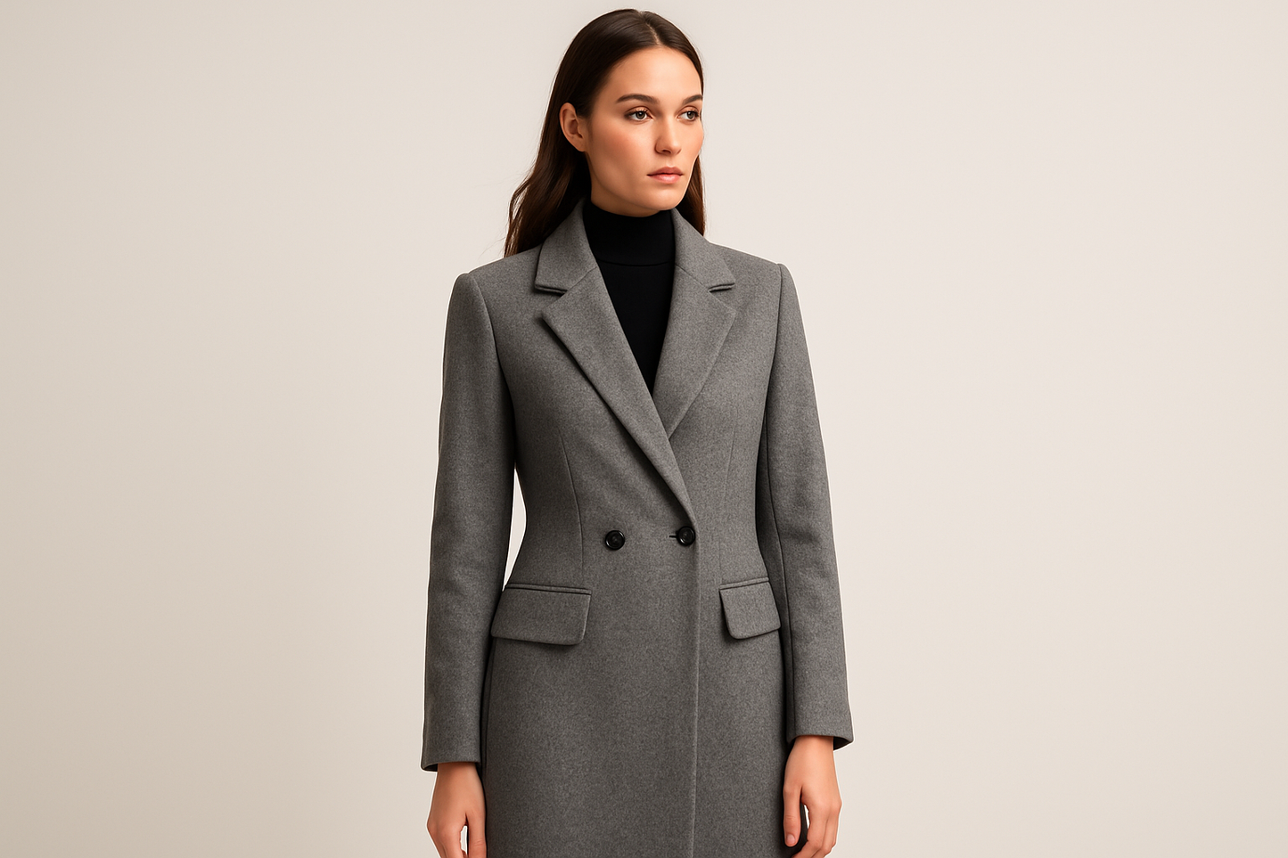 Women's Classic Gray Wool Coat