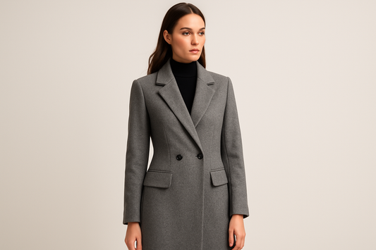 Women's Classic Gray Wool Coat