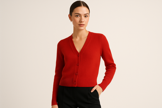 Women's Classic Red Cardigan