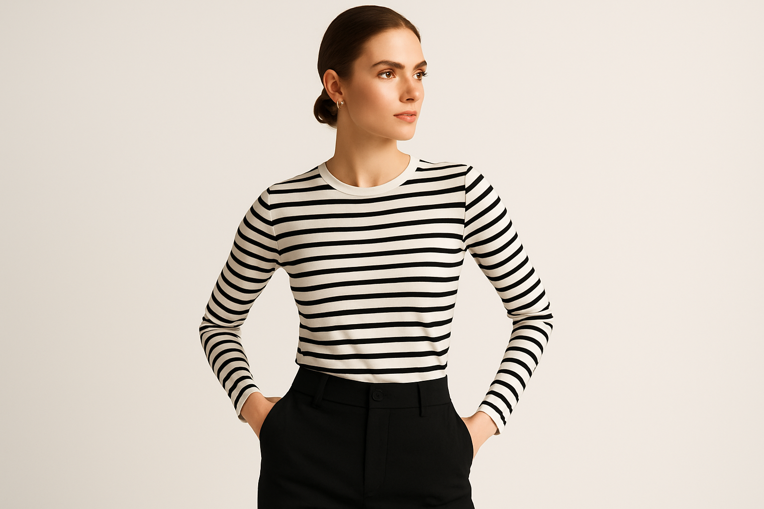 Women's Classic Striped Long-Sleeve Shirt